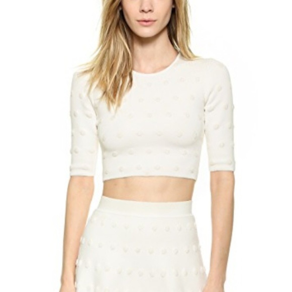 BCBG Max Azria Aryen Polka Dot Crop Top